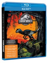 Cover art for JURASSIC WORLD COLLECTORS STEELBOOK 5-MOVIE COLLECTION (Jurassic Park +The Lost World +Jurassic Park III +Jurassic World +Jurassic World Fallen Kingdom) English, Spanish & Portuguese Audio & Subtitles