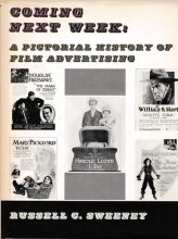 Cover art for Coming next week: a pictorial history of film advertising