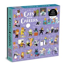 Cover art for Galison Cats with Careers Puzzle, 500 Pieces, 20” x 20” – Cat Jigsaw Puzzle with an Amusing Illustration – Thick Sturdy Pieces, Challenging Family Activity, Makes a Great Gift