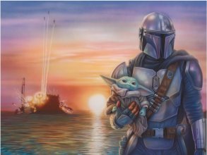 Cover art for Ceaco - Thomas Kinkade - Star Wars - The Mandalorian - A New Direction - 550 Piece Jigsaw Puzzle