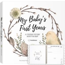 Cover art for First 5 Years Baby Memory Book Girl, Boy - 90 Pages Hardcover First Year Baby Book Keepsake, Baby Milestone Book for New Parents, Baby Scrapbook, Baby Album and Memory Book Journal (WonderLand)