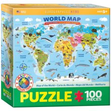 Cover art for EuroGraphics Illustrated Map of The World 100-Piece Puzzle