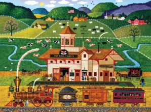 Cover art for Buffalo Games - Charles Wysocki - Fox Hill Farms - 1000 Piece Jigsaw Puzzle