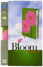 Cover art for NIV, Bloom Collection Bible, Leathersoft, Green/Pink, Red Letter Edition