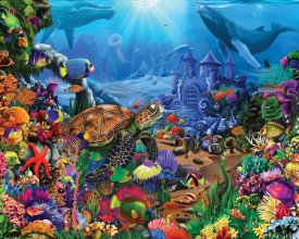 Cover art for Springbok's 1000 Piece Jigsaw Puzzle Undersea Turtle - Made in USA