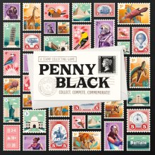 Cover art for Buffalo Games - Penny Black - Collect stamps in a family night board game - Commemorate game night fun - Stamp collecting race to complete missions