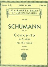 Cover art for G. Schirmer Concerto in a Minor Op 54 2 Piano Score by Schumann