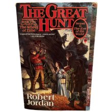 Cover art for The Great Hunt Book 2 of the Wheel of Time Robert Jordan 1990 PB 1st/1st