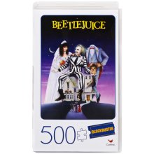 Cover art for Beetlejuice Movie 500-Piece Adult Jigsaw Puzzle in Plastic Retro Blockbuster VHS Video Case