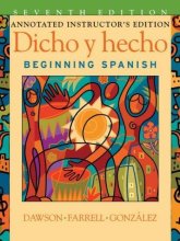 Cover art for Dicho Y Hecho, Annotated Instructor's Edition: Beginning Spanish