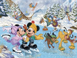 Cover art for Ceaco - Disney Holiday - Together Time - Mickey & Minnie Skating - 400 Piece Jigsaw Puzzle