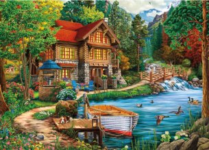Cover art for Ceaco - Weekend Retreat - It's A Dog's Life - 1000 Piece Jigsaw Puzzle