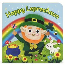 Cover art for Happy Leprechaun Finger Puppet Plush St. Patrick's Day Board Book Ages 0-4 (Finger Puppet Board Book)