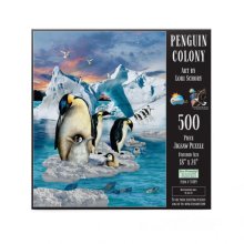 Cover art for SUNSOUT INC - Penguin Colony - 500 pc Jigsaw Puzzle by Artist: Lori Schory - Finished Size 18" x 24" - MPN# 35149