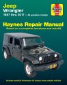 Cover art for Jeep Wrangler 4-cyl & 6-cyl, 2WD & 4WD (87-17) Haynes Manual USA (Paperback)