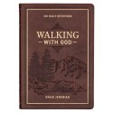 Cover art for Walking with God 365 Daily Devotions, Large Print Brown Faux Leather