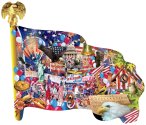 Cover art for Freedom Parade - American Flag Shaped Puzzle - 1000 pc Jigsaw Puzzle