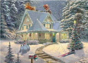 Cover art for Ceaco - Thomas Kinkade - Holiday - Midnight Delivery - 1000 Piece Jigsaw Puzzle