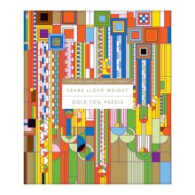 Cover art for Galison Frank Lloyd Wright Saguaro Forms and Cactus Flowers Gold Foil Puzzle, 1,000 Pieces, 20”x27” – Fun, Relaxing and Challenging – Gold Foil Added to Image Brings New Flavor to Iconic Piece of Art
