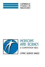 Cover art for Persons and Bodies: A Constitution View (Cambridge Studies in Philosophy)