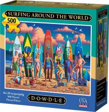 Cover art for Dowdle Jigsaw Puzzle - Surfing Around The World - 500 Piece