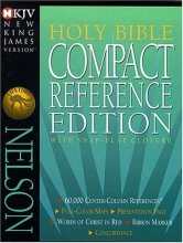 Cover art for CU: NKJ COMPACT REFERENCE BIBLE-SNAP - BLACK BONDED LEATHER: with Snap-Flap Closure