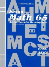Cover art for Math 65: An Incremental Development, 2nd Edition, Teacher's Edition
