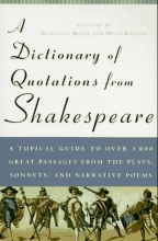 Cover art for A Dictionary of Quotations from Shakespeare: A Topical Guide to Over 3,000 Great Passages from the Plays, Sonnets, and Narrative Poems