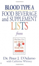 Cover art for Blood Type A: Food, Beverage and Supplement Lists from Eat Right for Your Type