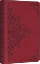Cover art for Holy Bible: English Standard Version, Trutone Cranberry Filigree Imitation Leather, Red Letter Compact edition by Standard, English published by Crossway Bibles Paperback