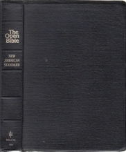 Cover art for Holy Bible - New American Standard Bible - the Open Bible Edition, Words of Christ in Red with Verse Translations Cyclopedic Index, Christian Life Outlines and Study Notes: World Outreach Partners - Red Cover with Gold Print.