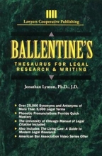 Cover art for Ballentine's Thesaurus for Legal Research and Writing (Delmar Paralegal)