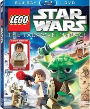 Cover art for LEGO Star Wars: The Padawan Menace Blu-ray & Standard DVD Combo Pack with Young Han Solo Minifigure