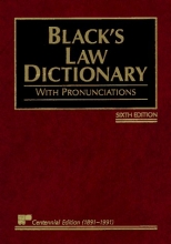 Cover art for Black's Law Dictionary with Pronunciations, 6th Edition (Centennial Edition 1891-1991)