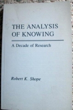 Cover art for The Analysis of Knowing: A Decade of Research