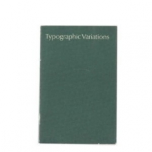 Cover art for Typographic Variations on themes in contemporary book design and typography