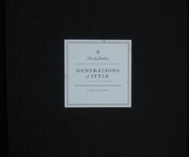 Cover art for Brooks Brothers. Generations of Style. It's All About the Clothing. 2003. Cloth.