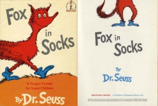 Cover art for Dr. Seuss ''Fox in Socks'' First Edition w/ Dustjacket