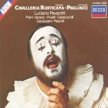 Cover art for Mascagni - Cavalleria Rusticana & Leoncavallo - Pagliacci / Pavarotti, Freni, Varady, Cappuccilli, Gavazzeni, Patan