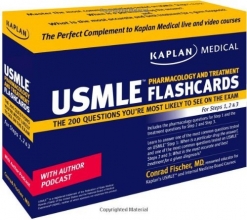 Cover art for Kaplan Medical USMLE Pharmacology and Treatment Flashcards: The 200 Questions You're Most Likely to See on the Exam For Steps 1, 2 & 3