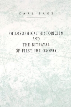 Cover art for Philosophical Historicism and the Betrayal of First Philosophy