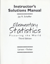 Cover art for Elementary Statistics Picturing the World Third Edition Instructor's Solutions Manual