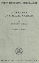 Cover art for A Grammar of Biblical Aramaic (Porta Linguarum Orientalium)