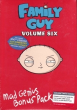 Cover art for Family Guy Mad Genius Bonus Pack Volume 6 DVD Set LIMITED EDITION Collector's Set - Includes 100th Episode Script & Lois Kills Stewie Poster