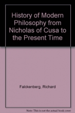 Cover art for History of Modern Philosophy from Nicholas of Cusa to the Present Time