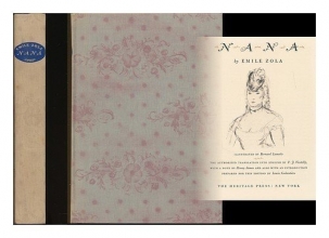 Cover art for Nana / by Emile Zola ; illustrated by Bernard Lamotte ; the authorized translation into English by F.J. Vizetelly ; with a note by Henry James ; and also with an introduction prepared for this edition by Lewis Galantiere