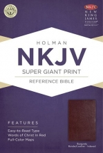 Cover art for NKJV Super Giant Print Reference Bible, Burgundy Bonded Leather Indexed
