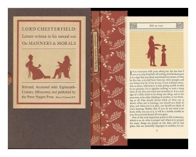 Cover art for Lord Chesterfield: Letters Written to His Natural Son on Manners & Morals. Selected, Decorated with Eighteenth-Century Silhouettes, and Published by the Peter Pauper Press