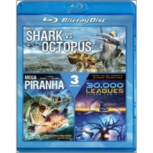 Cover art for Mega Shark vs. Giant Octopus / Mega Piranha / 30,000 Leagues Under the Sea [Blu-ray]