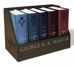 Cover art for George R. R. Martin's A Game of Thrones Leather-Cloth Boxed Set (Song of Ice and Fire Series): A Game of Thrones, A Clash of Kings, A Storm of Swords, A Feast for Crows, and A Dance with Dragons